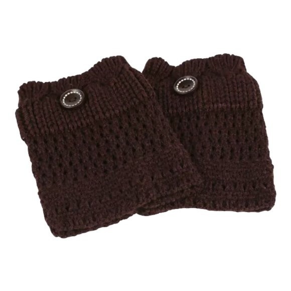 Women's Brown Boot Sock Topper Cuff Leg Warmers - Picture 2 of 2
